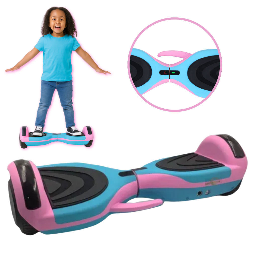 Skate Elétrico Hoverboard Azul e Rosa 12Km/h 6.5 