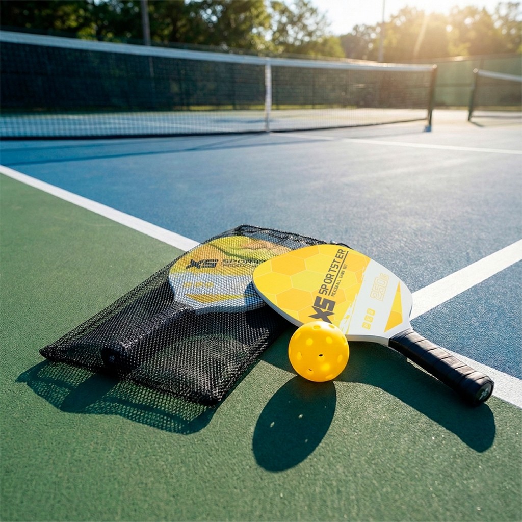 Raquete Pickleball Trend Kit 2 Peças Leves Fibra 