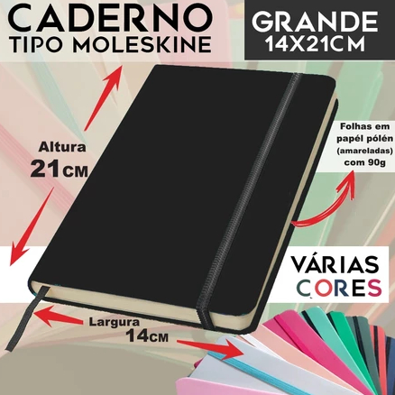 Caderno GRANDE sketchbook e com pauta tipo moleski