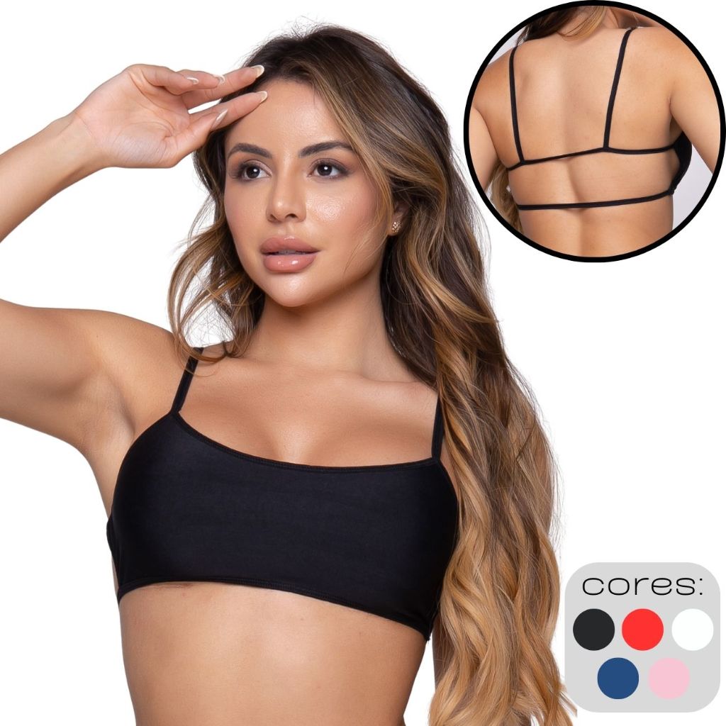 Cropped Moda Gringa Top Blogueira  Lingerie Sem Bo