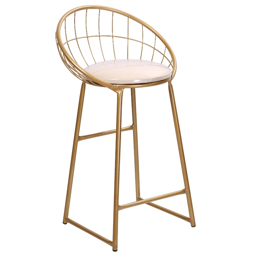 Banqueta Moderna Paris Dourada para Balcão com As