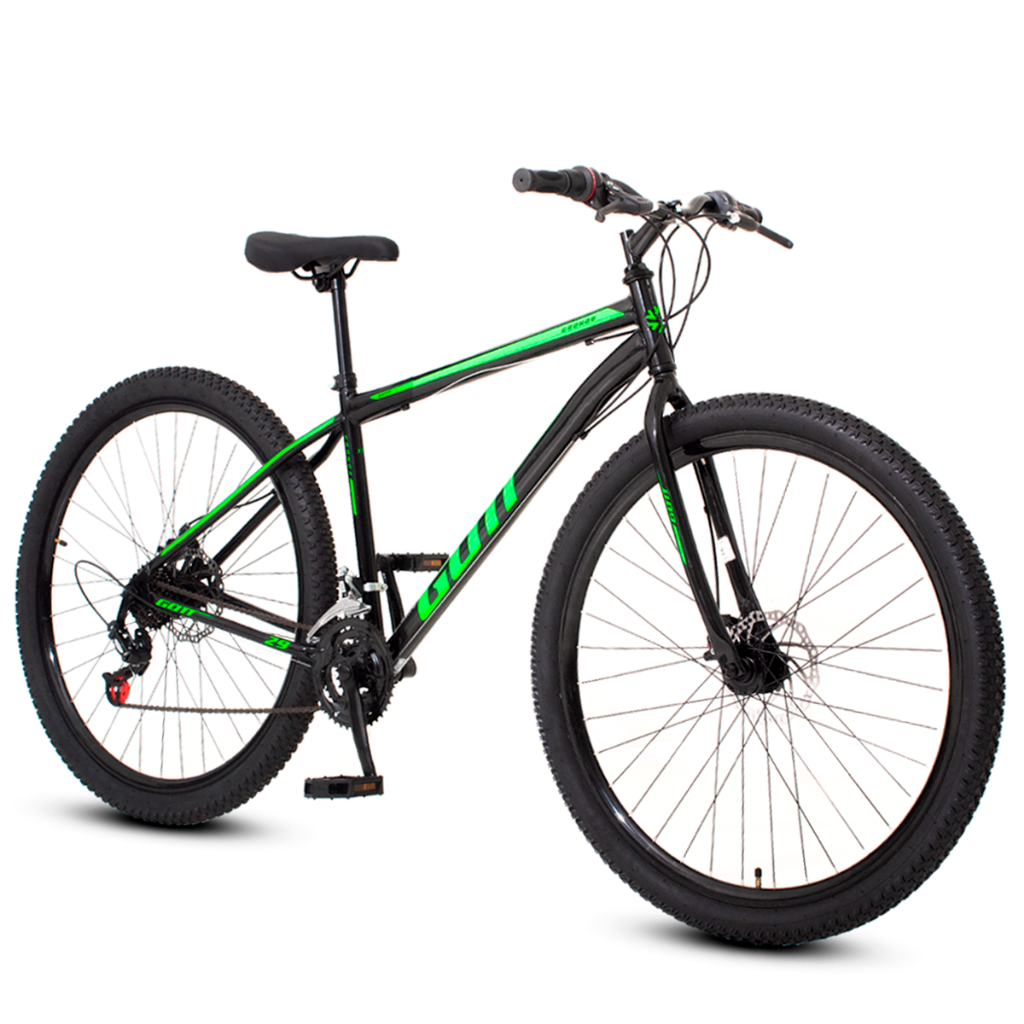 Bicicleta aro 29 Aço Carbono Preto e Verde Gott C
