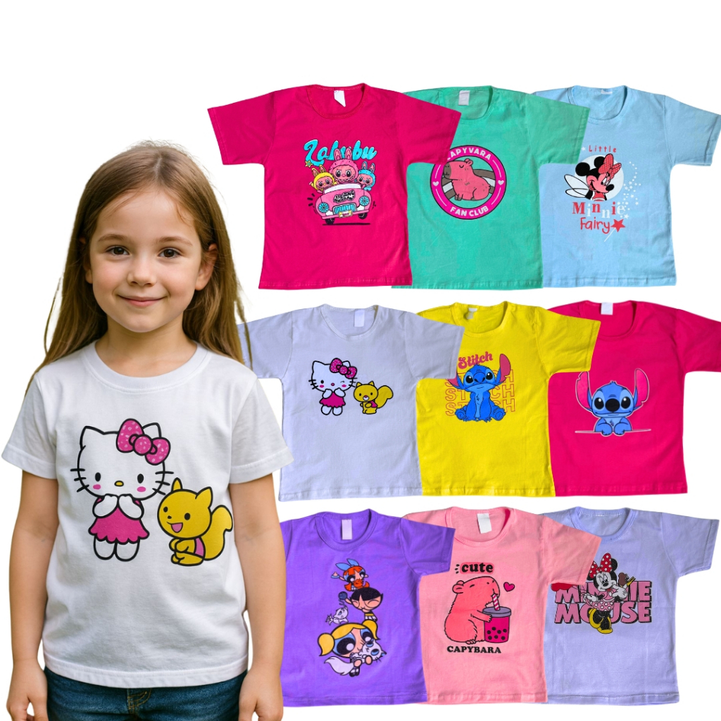 Kit Econômico 5 Camisetas Menina  Leves, Confort�