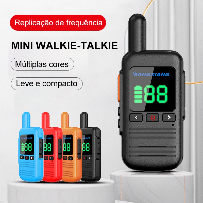 4 Cores | Kit 2 Disponíveis Walkie Talkie Portát