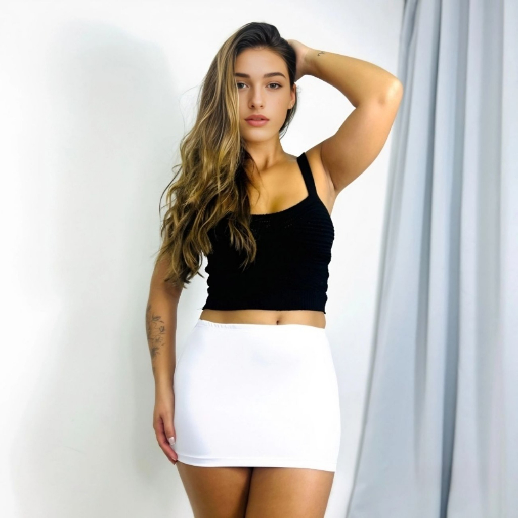 Micro Saia Sexy Sainha Sensual Justa Curta Moda da