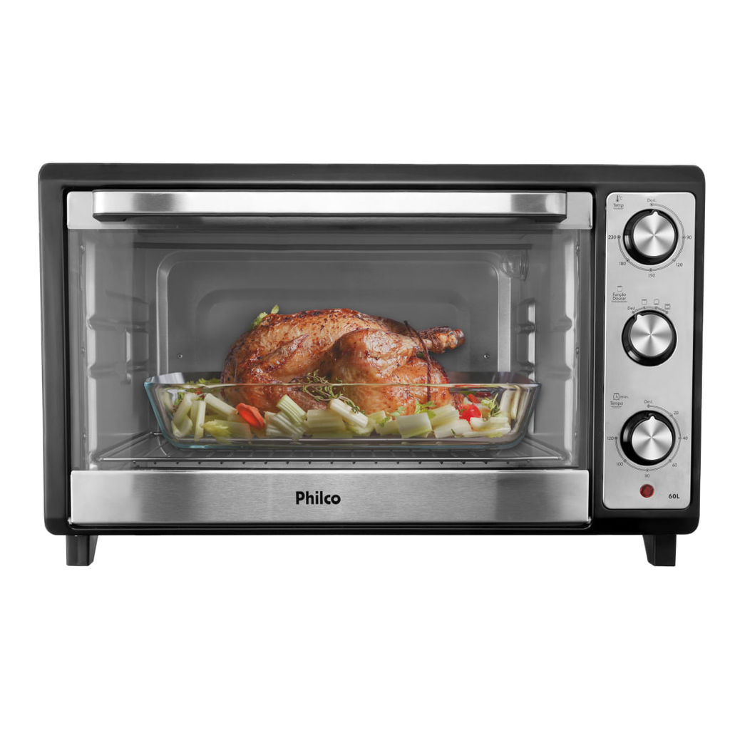 Forno Elétrico Philco 60L Preto Inox 4 Resistênc