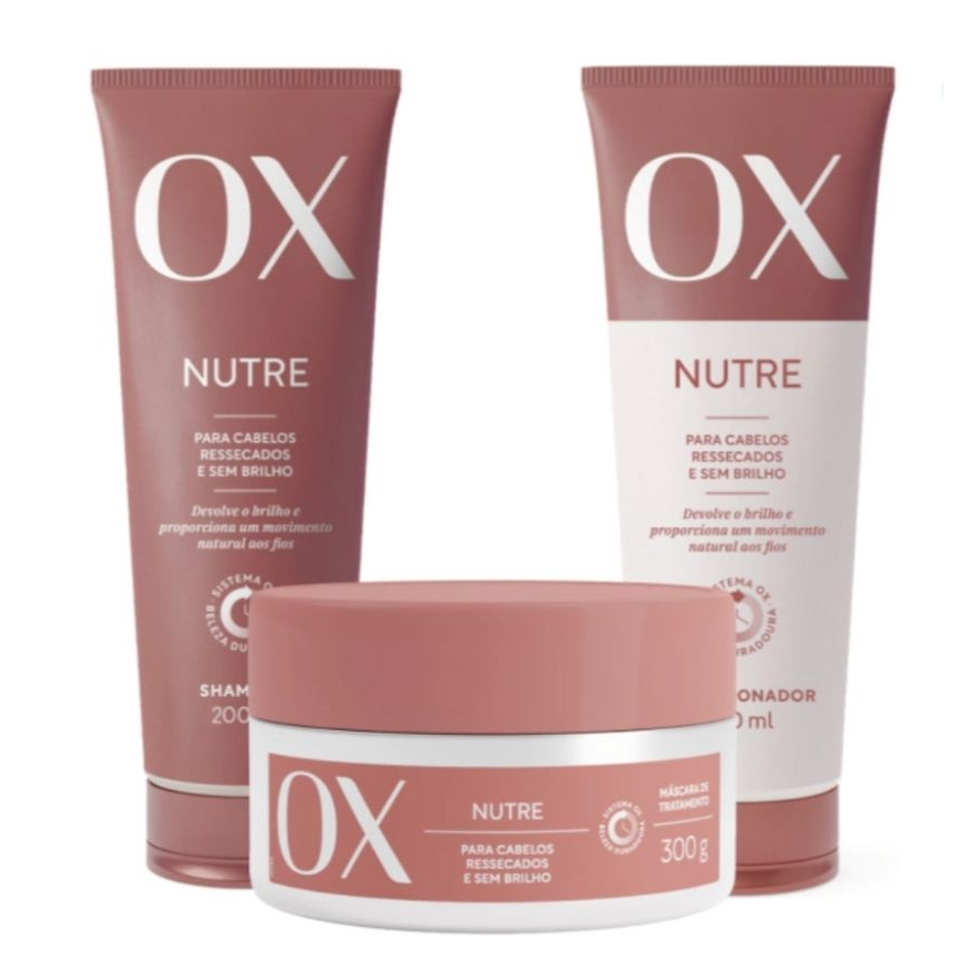 Kit OX Nutre Shampoo e Condicionador 200ml + Creme