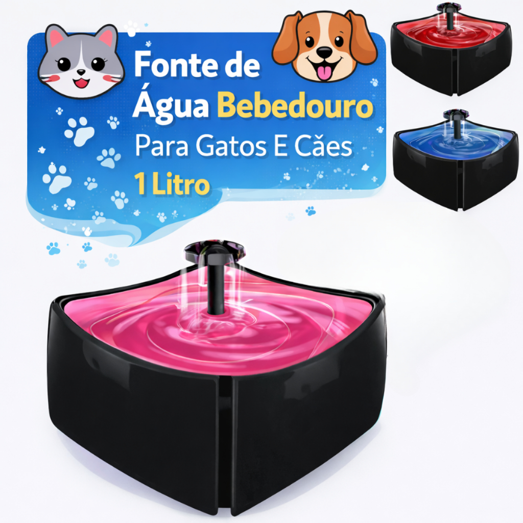 Fonte De Água Bebedouro Para Gatos E Cães 1 Litr