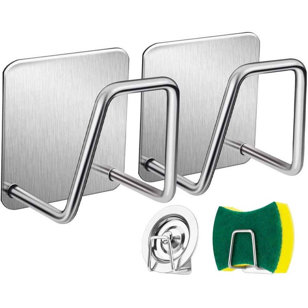 Kit 2 Gancho Aço Inoxidável com Adesivo para Esp