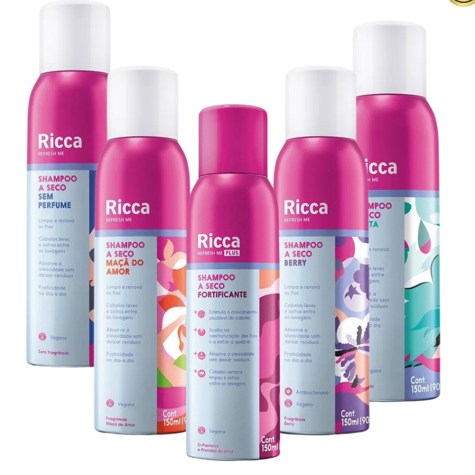 Shampoo a Seco Ricca 150mL – Escolha Seu Pre