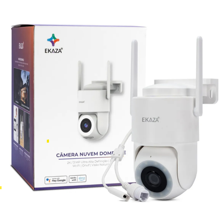 Câmera Ip Externa Ekaza Wifi 1080p 2K 3MP Ultra H
