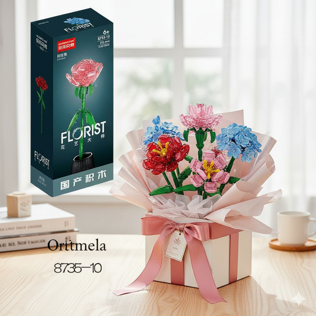 FLORBloco de Montar Bricks Flores Buquê Presente 