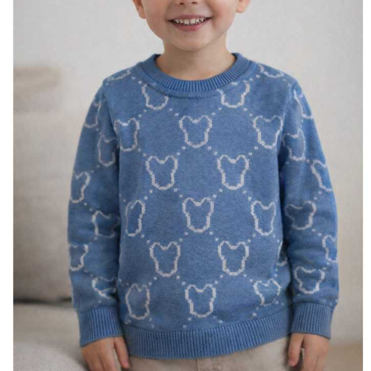 Suéter Tricot Infantil Crinça menino ursinho urs