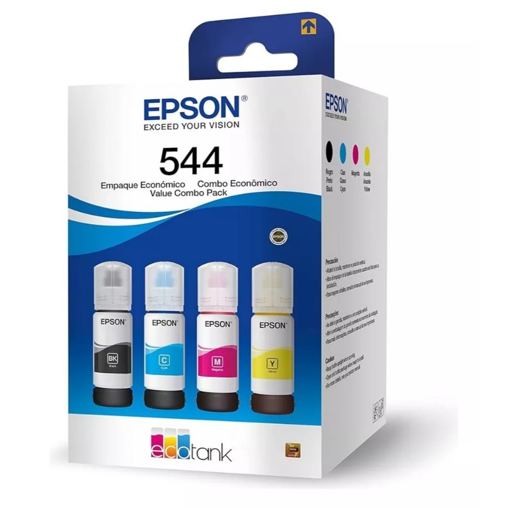 KIT 4 REFIL EPSON PARA T544 L3110 L3210 L3250 4 CO