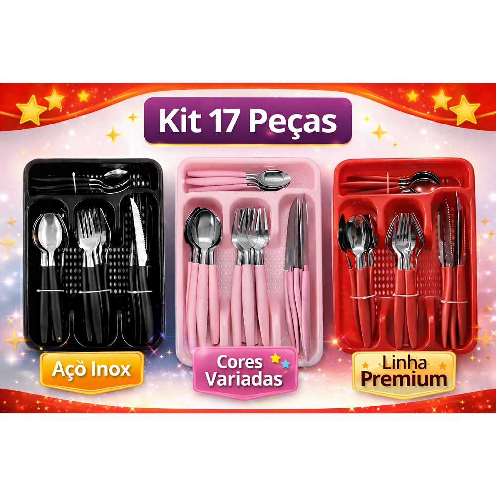 Kit Conjunto Talher Faqueiro com até 17 Peças A�