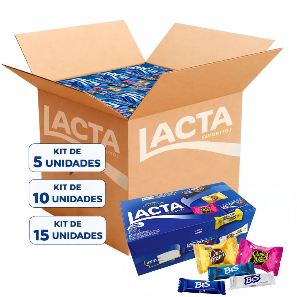 Kit Atacado Caixas De Bombom Lacta Favoritos 250,6