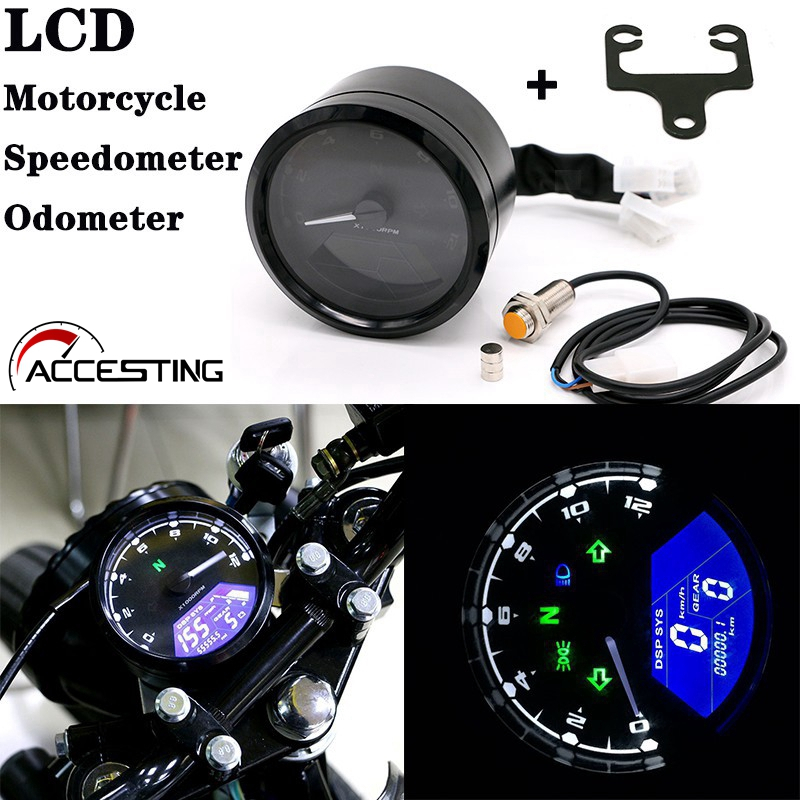 12000RPM 12V Velocímetro Universal De Motocicleta