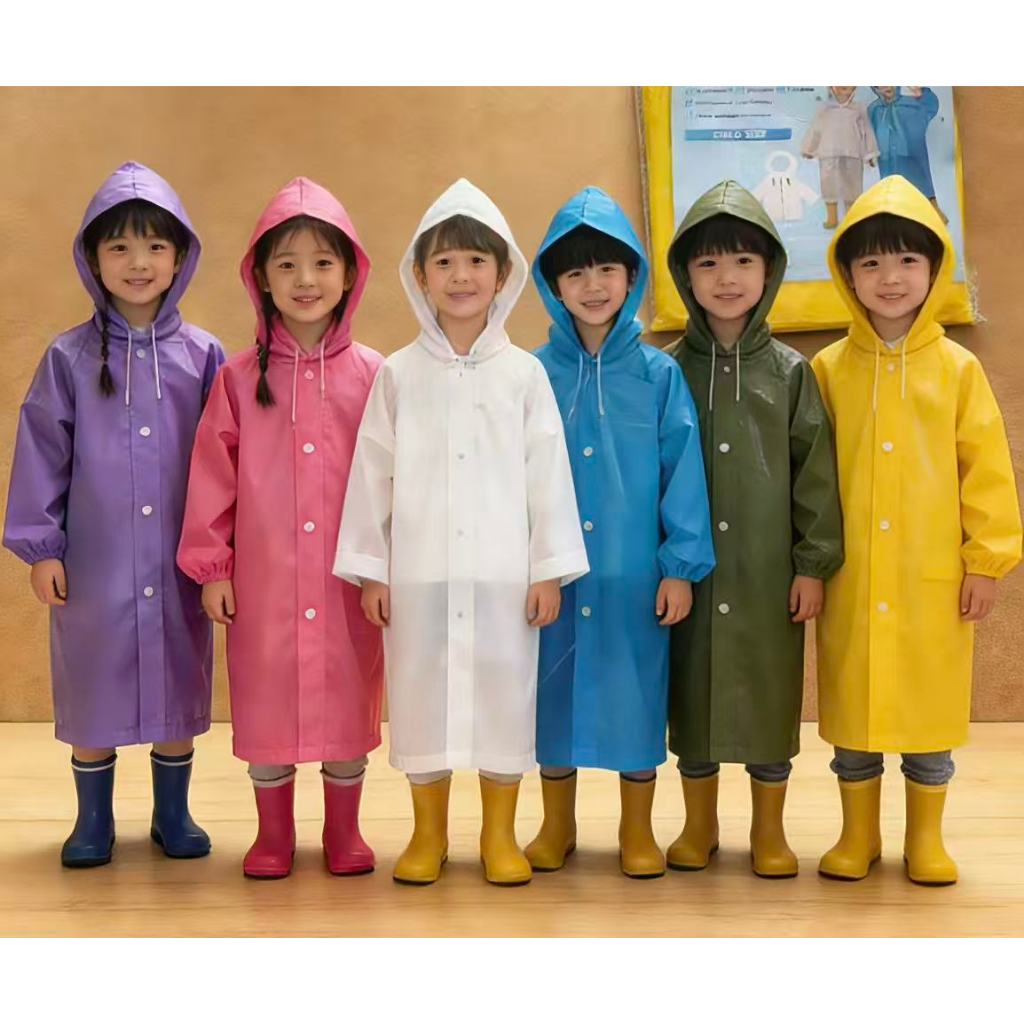 CAPA DE CHUVA SIMPLES MODELOS INFANTIL PVC BOTÃO 