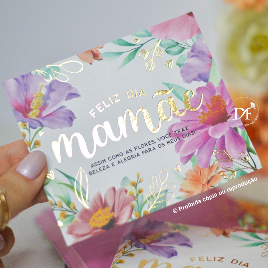 10, 25 Postais Dia das Mães | Flores – com 