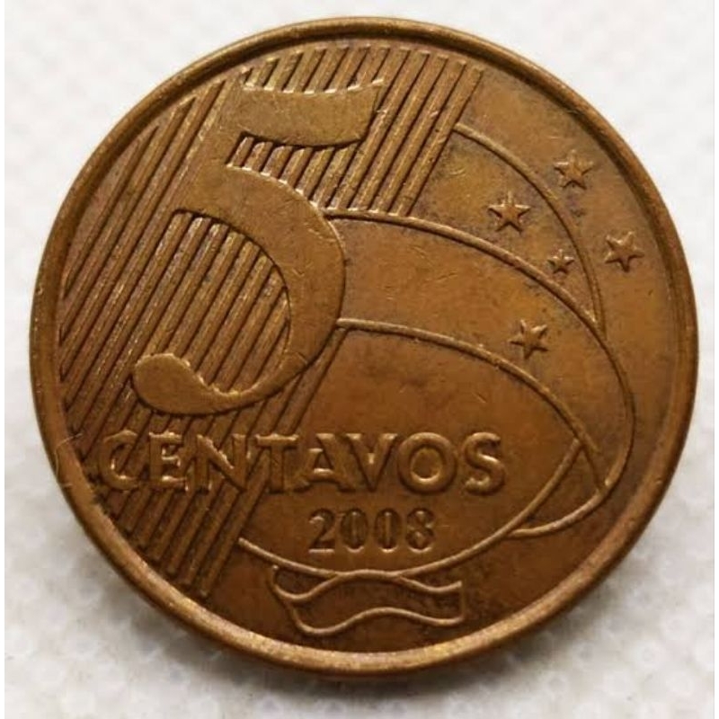 Moeda de 5 Centavos – 2008 – Data Esca