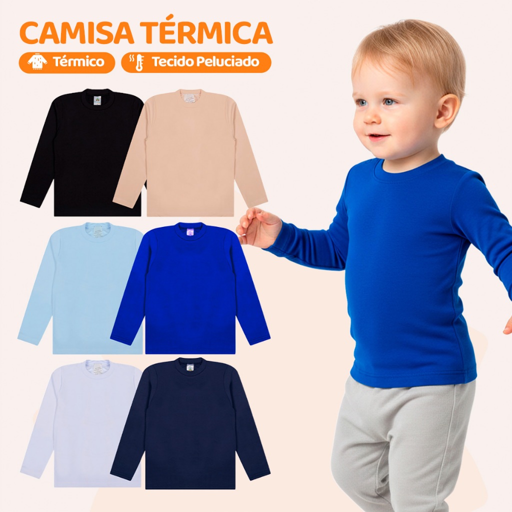 Kit 2 Blusa Térmica Infantil Masculina Blusa de F
