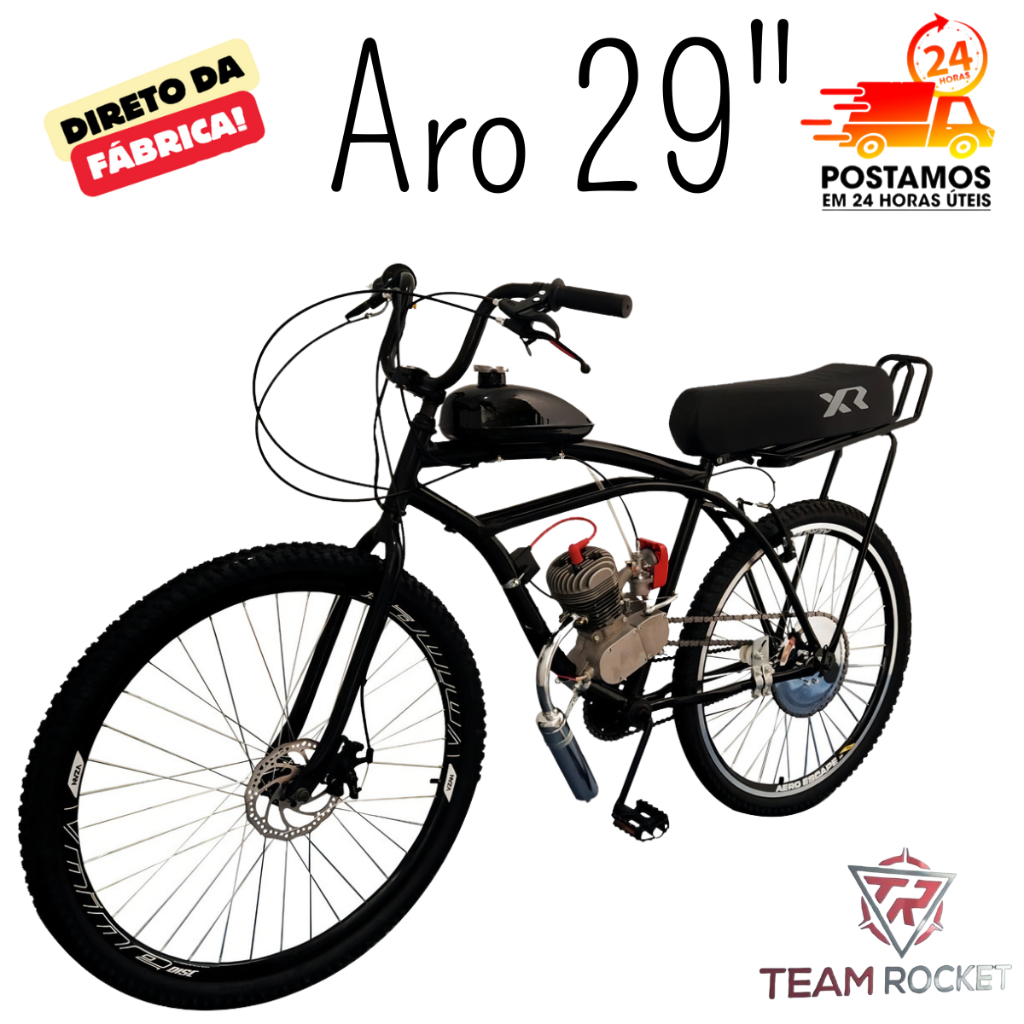 MONTADA E TESTADA Bicicleta Motorizada 80cc Aro 29