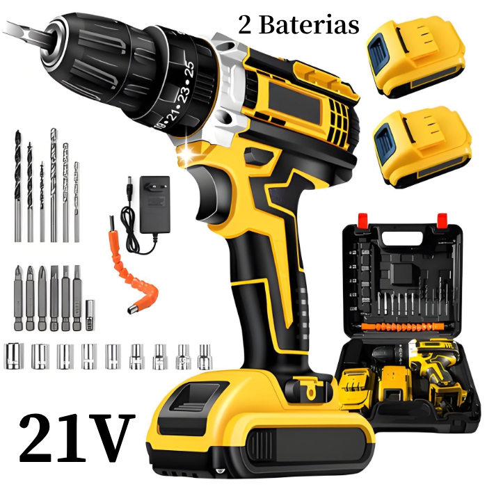 Kit 21V Parafusadeira Furadeira de Impacto 2 Bater
