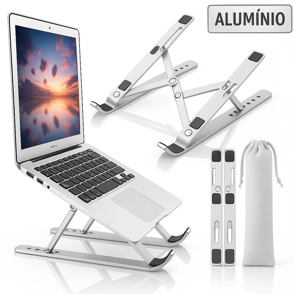 Suporte Para Notebook Base Dobrável de Alumínio 