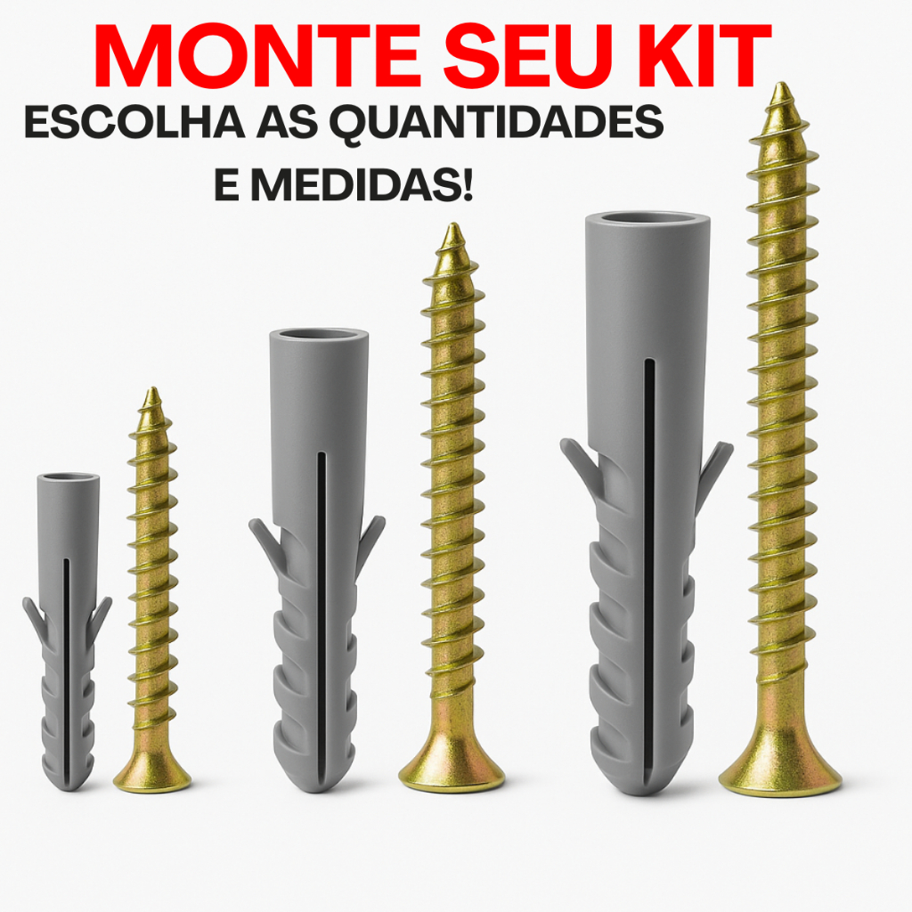 Monte Seu Kit De Parafuso e Bucha de Fixação Par