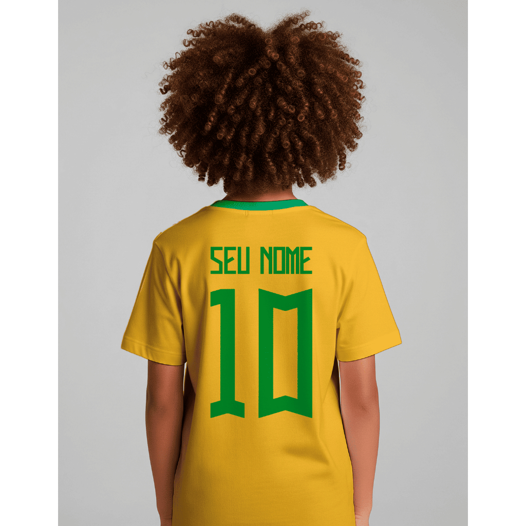 Camiseta de Criança e adulto do Brasil Com seu No