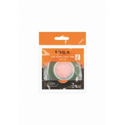 FITA DUPLA FACE VERDE 12MMX02M BLISTER VILA –