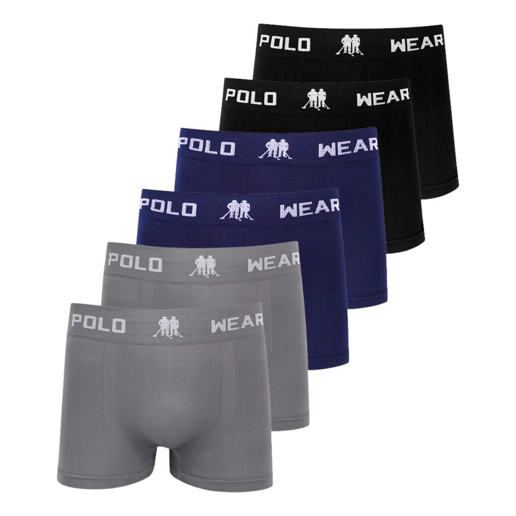 Kit 6 Cuecas Masculinas Boxer Microfibra Polo Wear