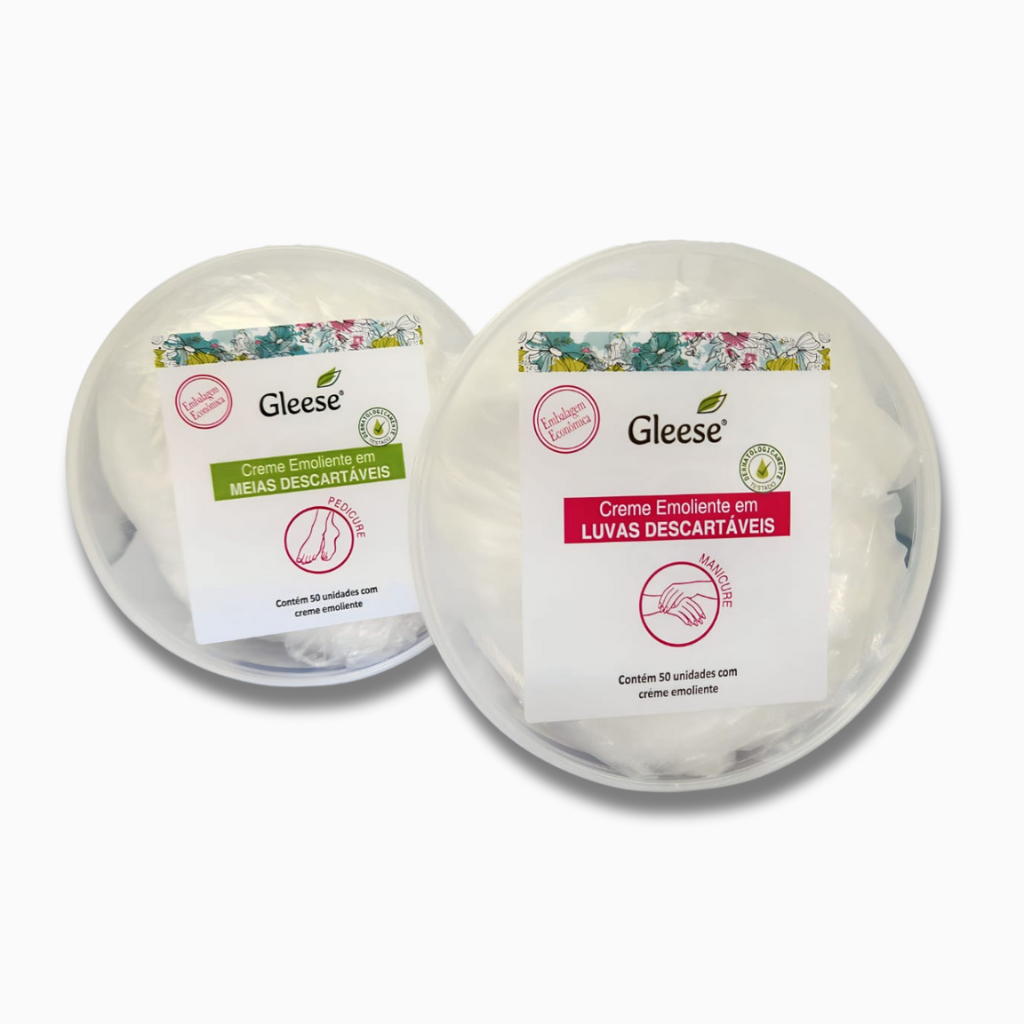 Kit Luvas descartáveis c/ Creme Emoliente 50 un +