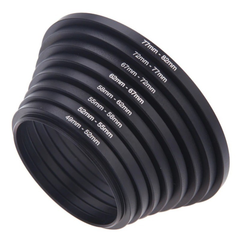 Kit 8 Anel Step Up 49mm52 55 58 62 67 72 77 82mm 4