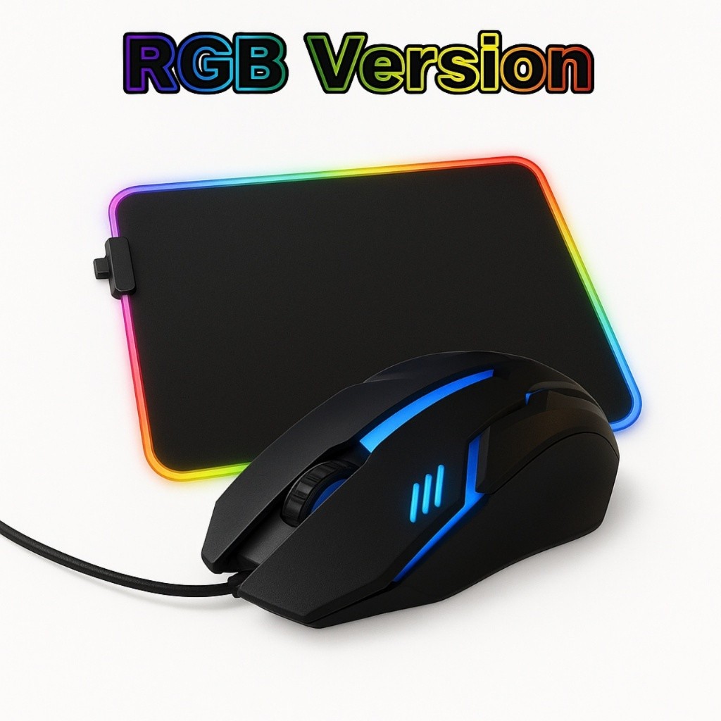 Kit Mouse Gamer + Mouse Pad Led Kit Gamer LED Ilum