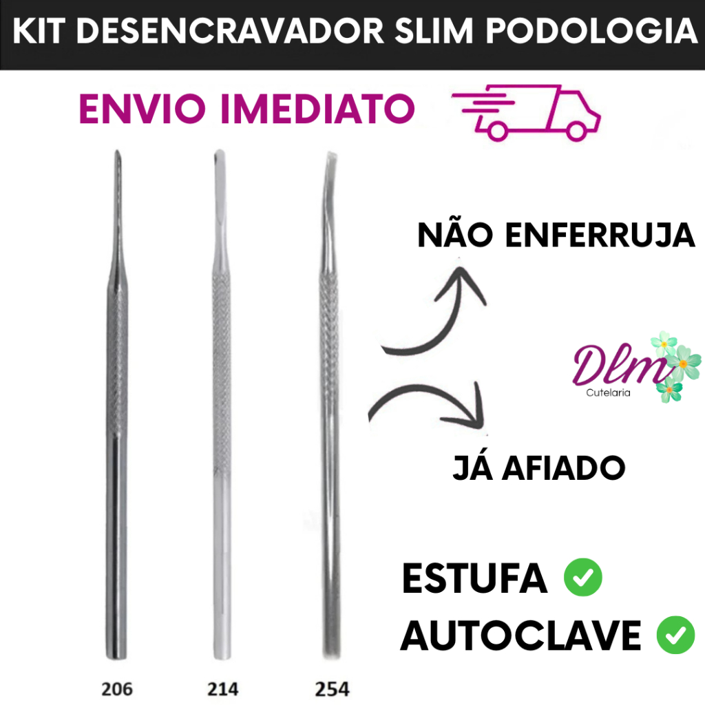 Kit Espátula Desencravador Podologia Slim  –