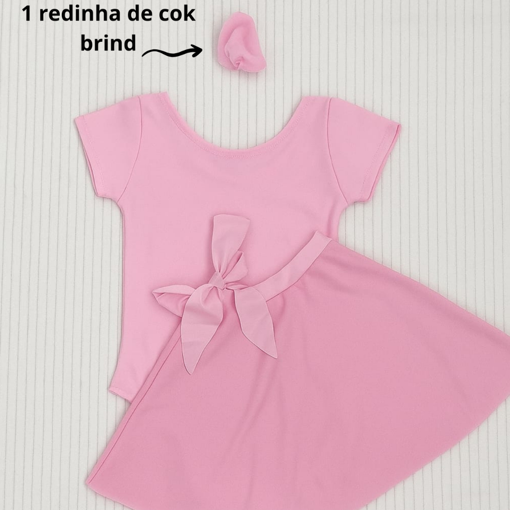uniforme ballet rosa, preto , branco 3 itens colla