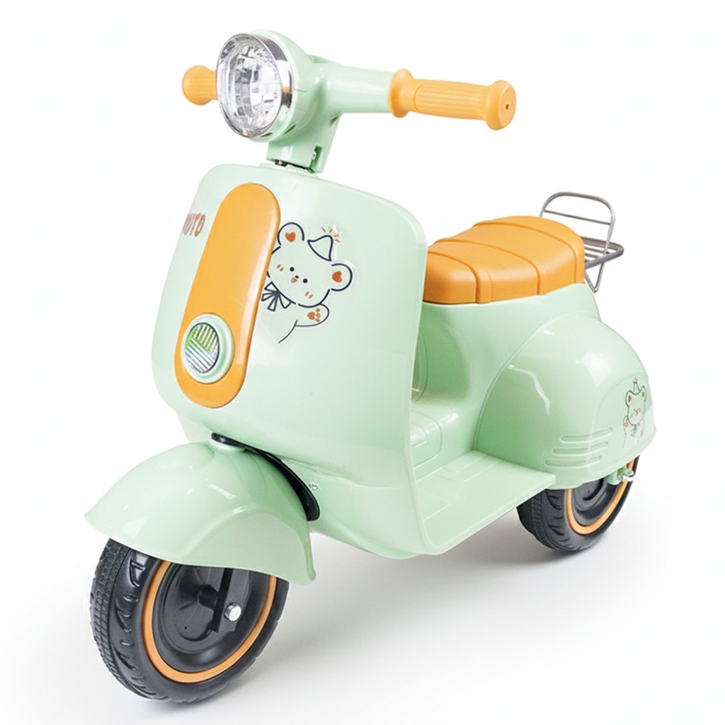 Moto Elétrica Avespa Verde 6V Scooter Infantil Co