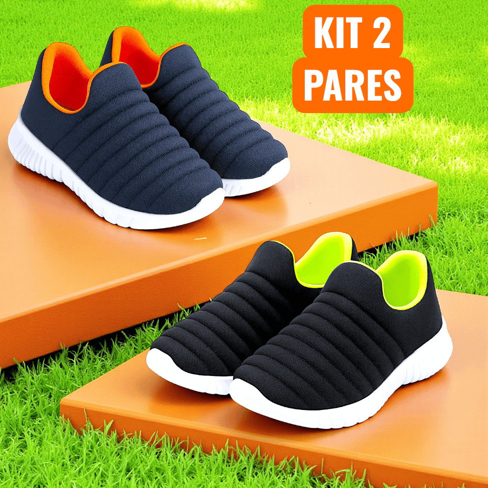 Kit 2 Pares Tênis Infantil Menino Calce Facil Con