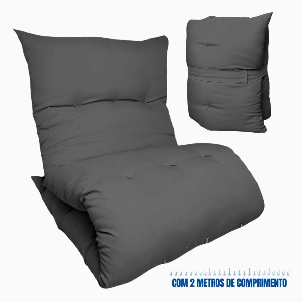 Almofada Futon Dobrável 200x60x9cm Colchonete Mul