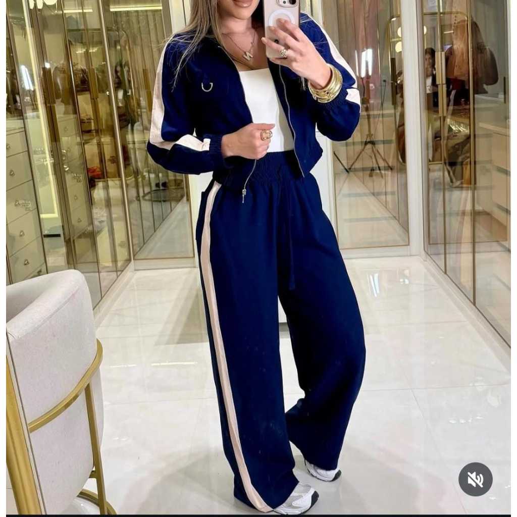 Conjunto com blusa no tecido Sensorial marrante  c