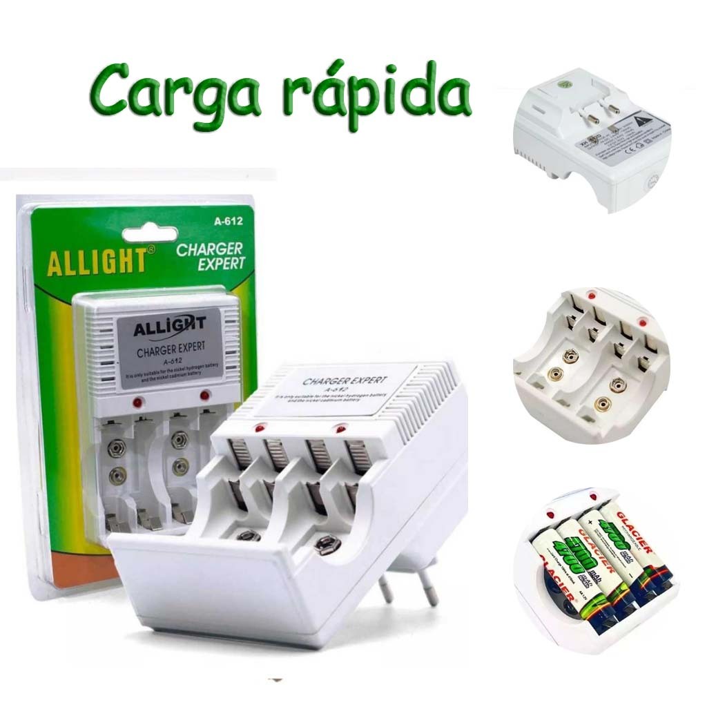 Carregador de Pilhas AA/AAA Recarregável Bivolt