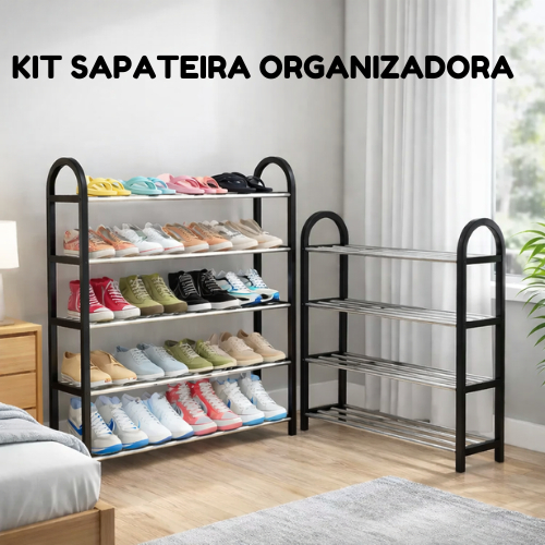 KIT SAPATEIRA 4 E 5 PRATELEIRAS ORGANIZADOR MULTIU