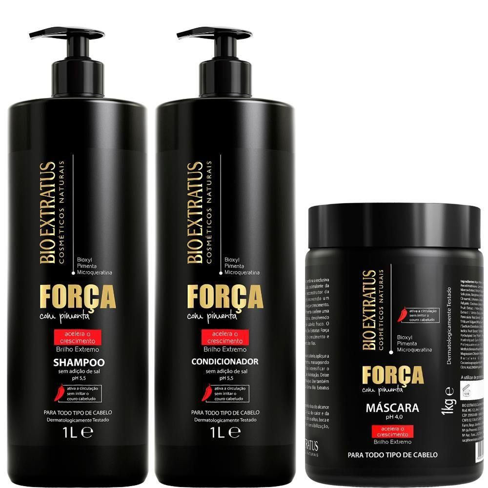Kit Força com Pimenta Shampoo ,Condicionador e Ma