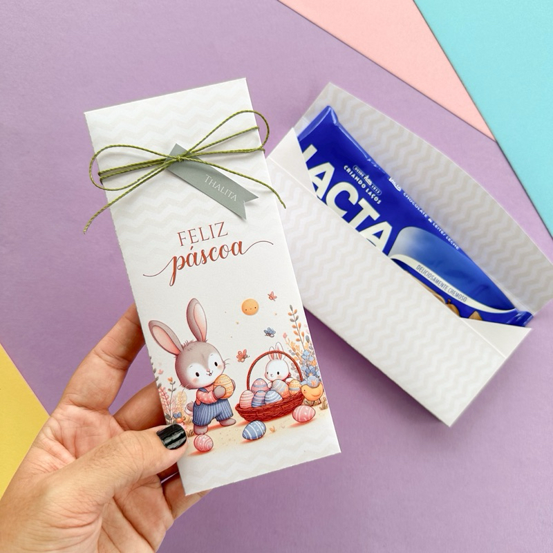 5/10/20/30/40 PORTA BARRA DE CHOCOLATE PÁSCOA 