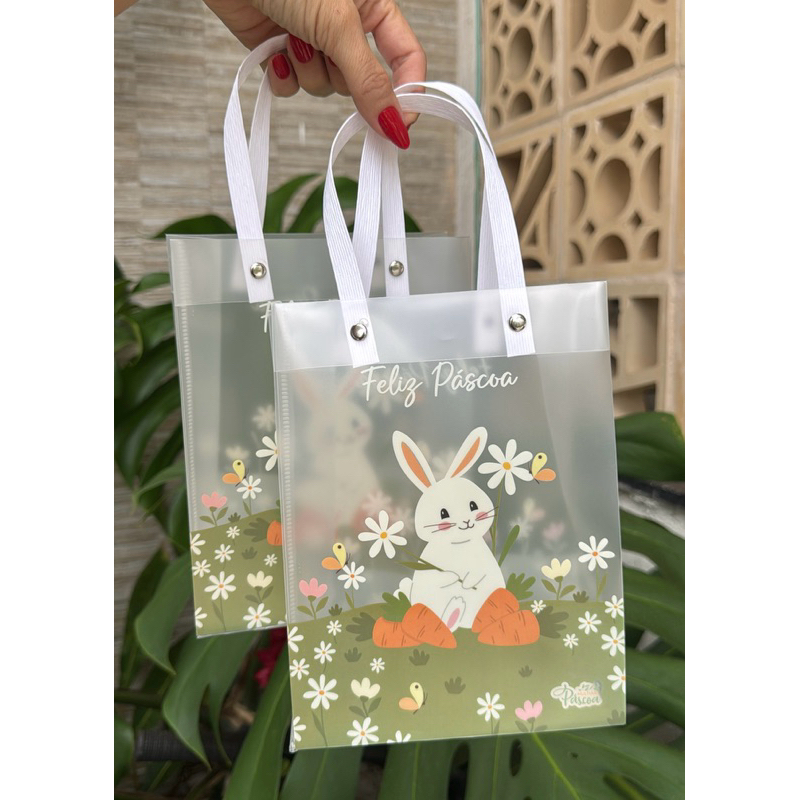 Kit 6 ou 12 Sacolas de Páscoa  com Alça Sacola C