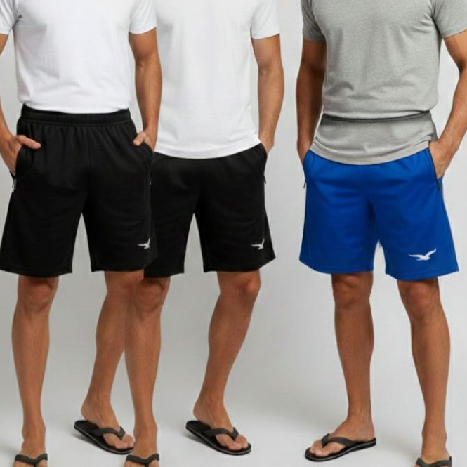 Kit 3 Bermudas Masculinas Básicas DryFit Ultra Le