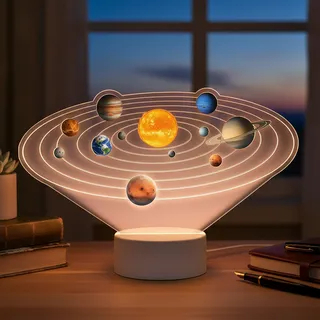Luminária LED UV Colorida Sistema Solar Universo 