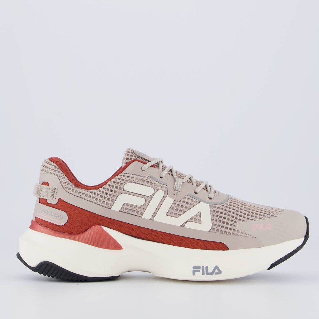 Tênis Fila Recovery Feminino Bege e Bordô