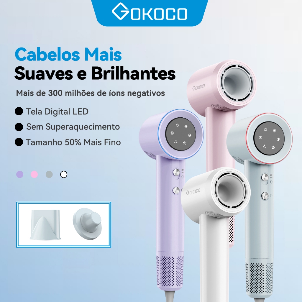GOKOCO Secador de Cabelo de Alta Velocidade Secado